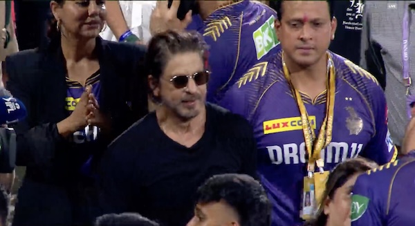 SRK during his big moment as winning team owner in 2024